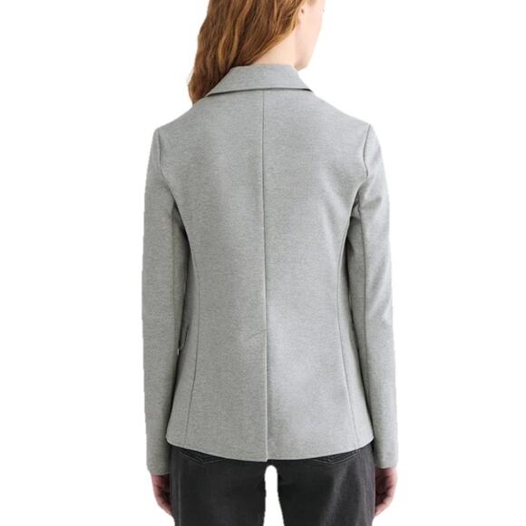 Everlane Women's Blazer XS Gray Organic Cotton Knit Stretch Slim Fit Career - Picture 3 of 14